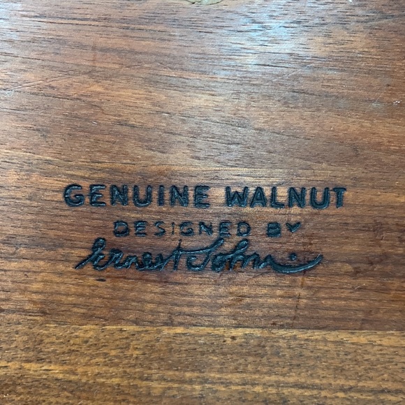 Vintage MCM Genuine walnut enamel on copper cheese tray designed by ERNEST SOHN - Picture 10 of 11